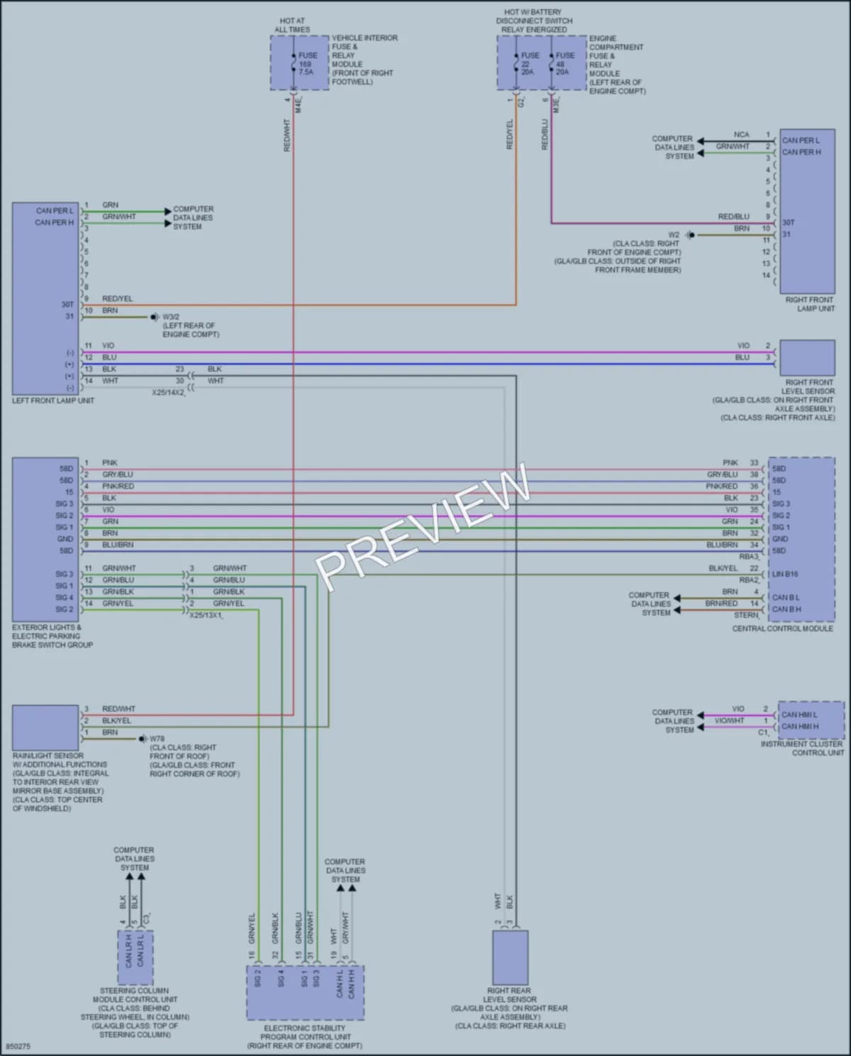 2023 MercedesBenz GLA250 Headlights wiring diagram preview