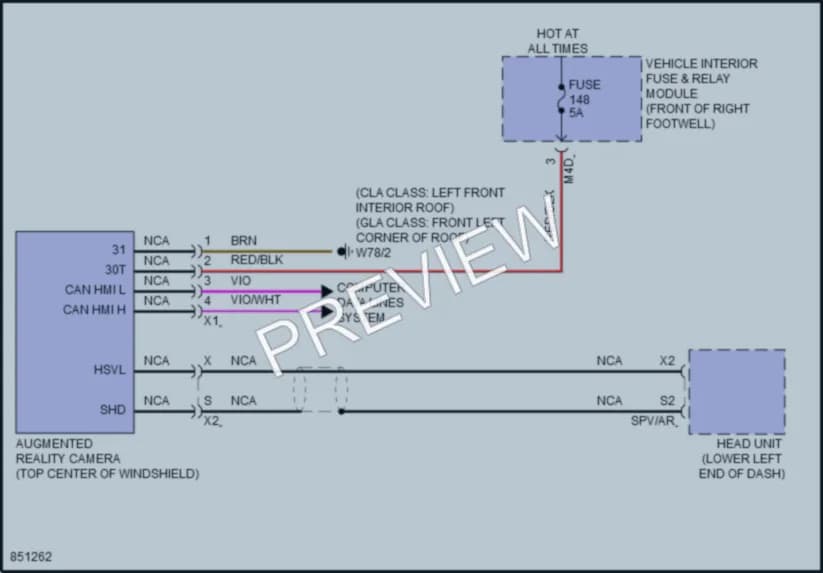 2023 MercedesBenz GLA250 Navigation wiring diagram preview