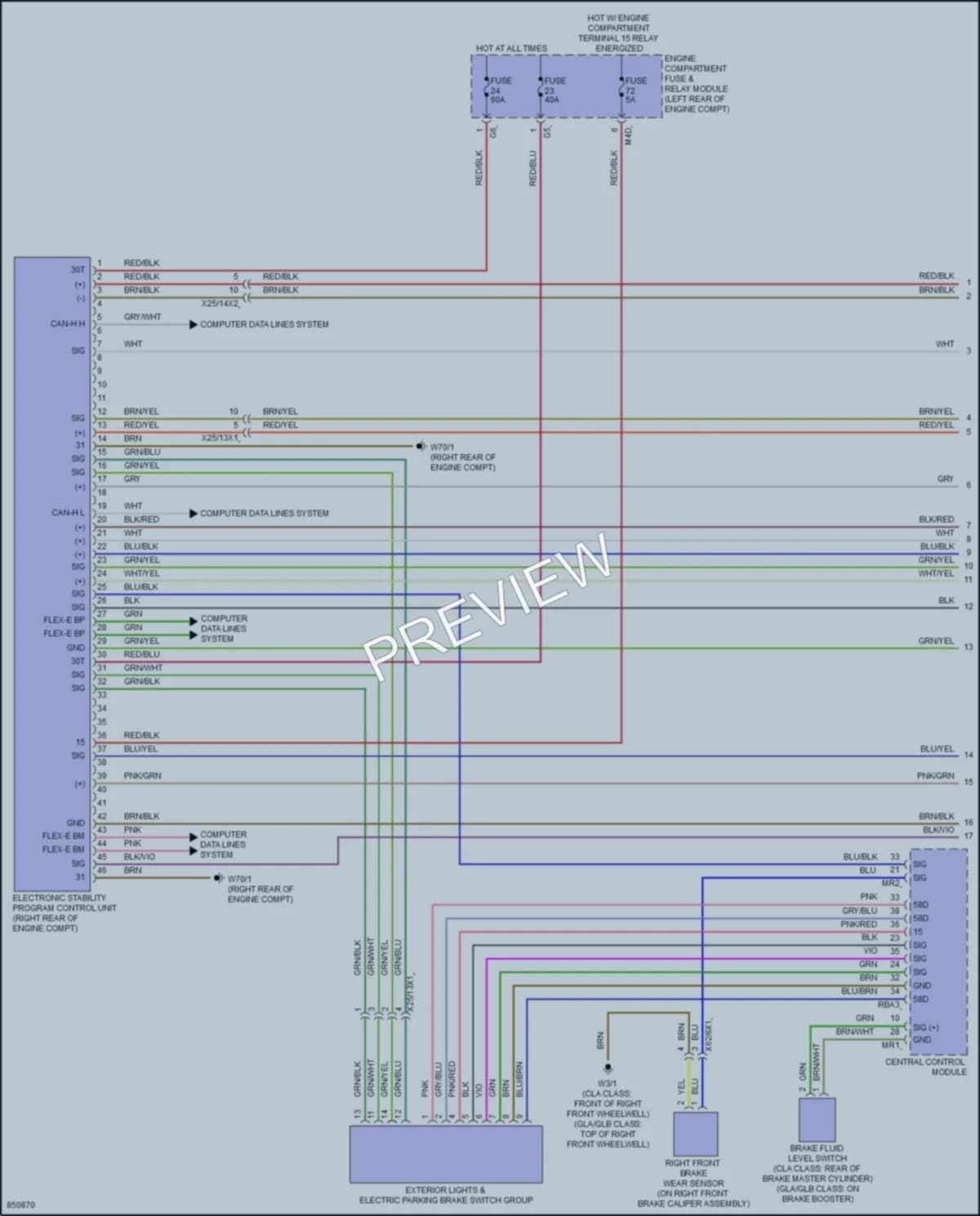 2023 MercedesBenz GLB250 Anti Lock Brakes wiring diagram preview