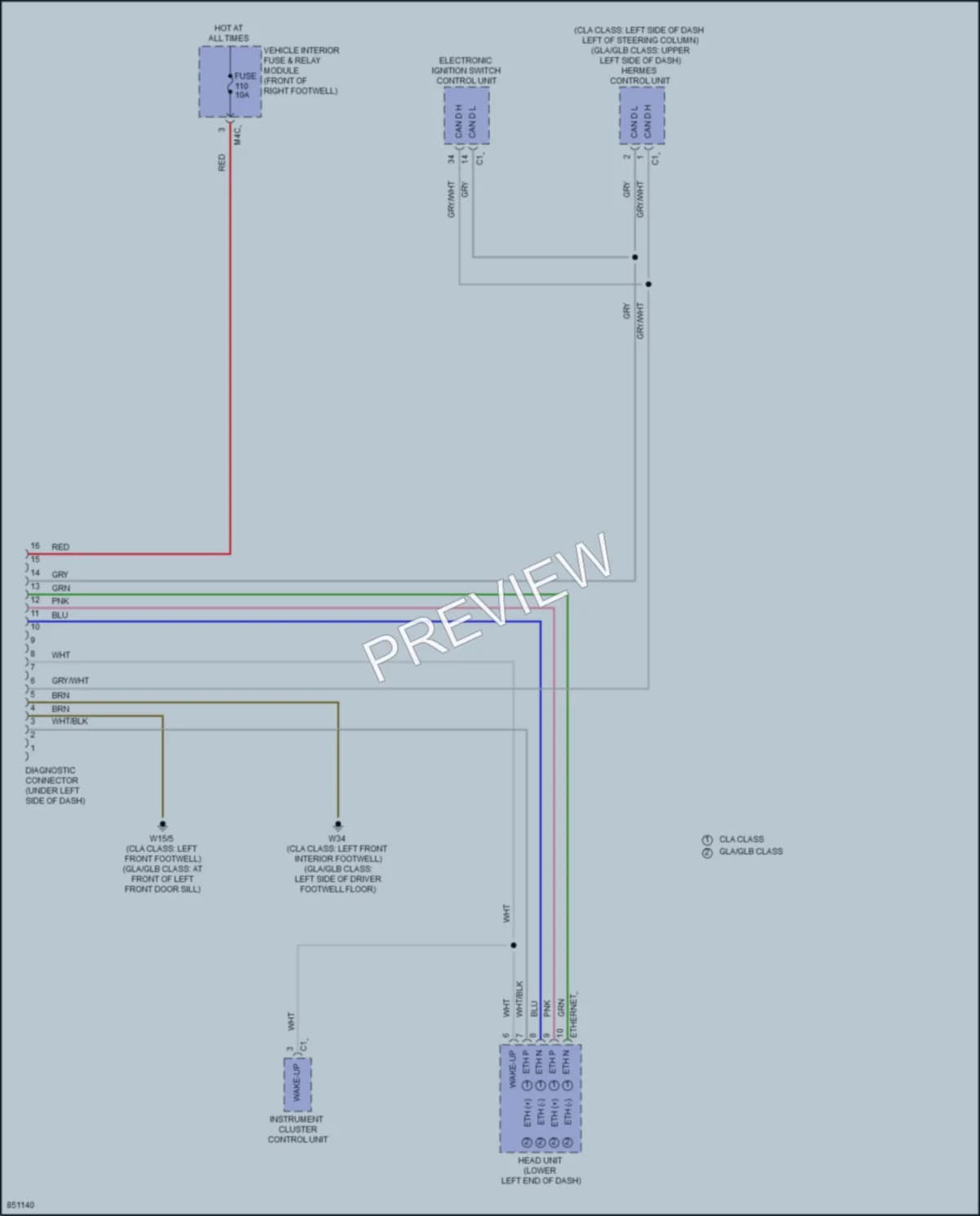 2023 MercedesBenz GLB250 Computer Data Lines wiring diagram preview