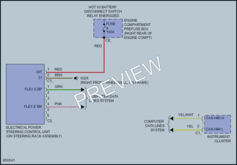 2023 MercedesBenz GLC300 Electronic Power Steering wiring diagram preview