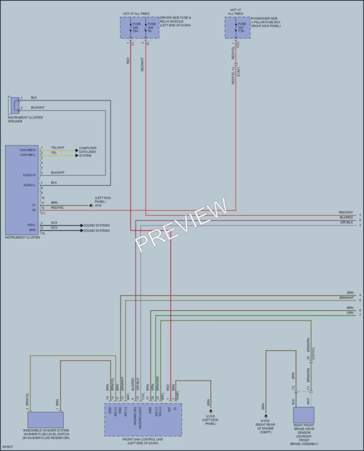 2023 MercedesBenz GLC300 Instrument Cluster wiring diagram preview