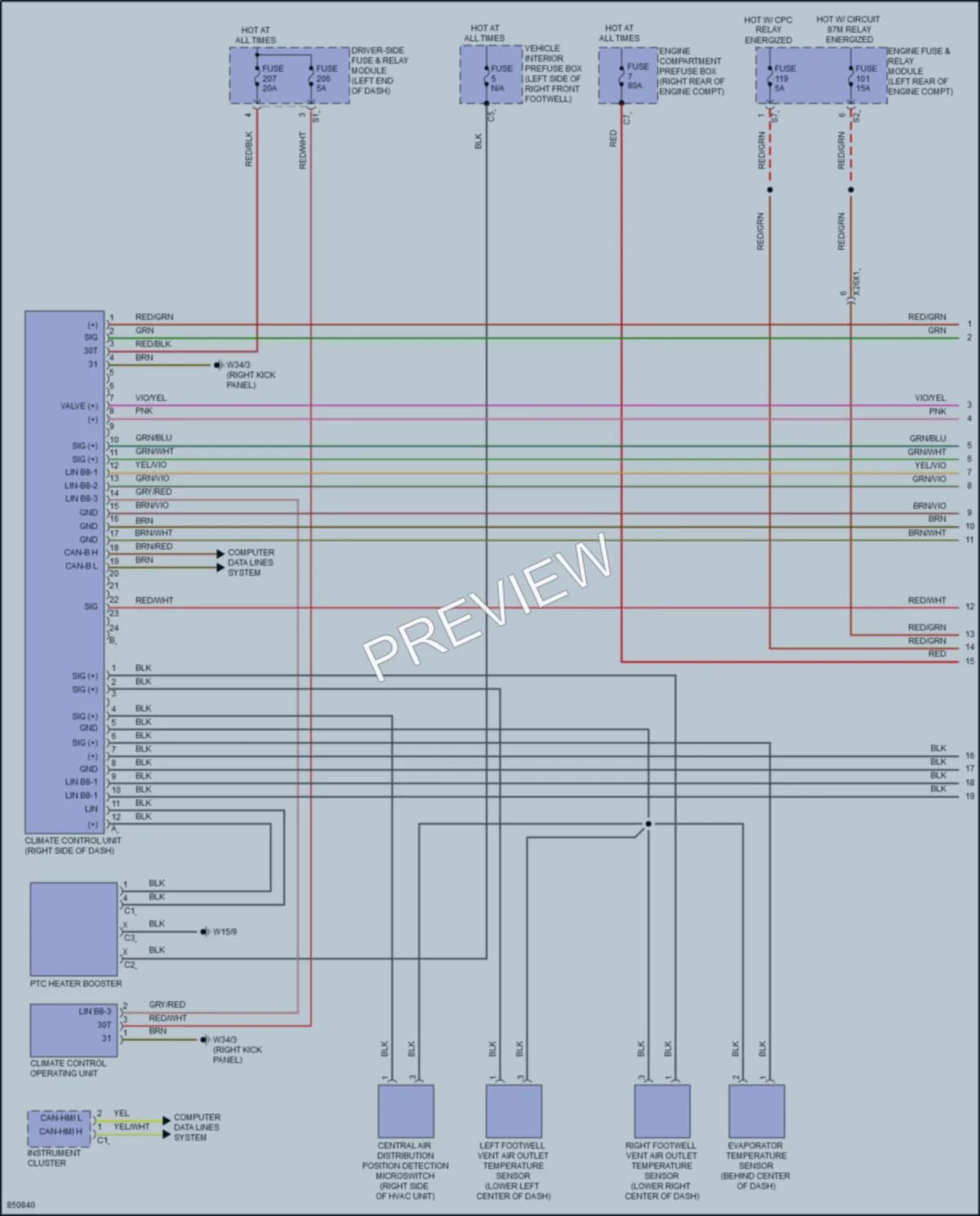 2023 MercedesBenz GLC300Coupe Air Conditioning wiring diagram preview