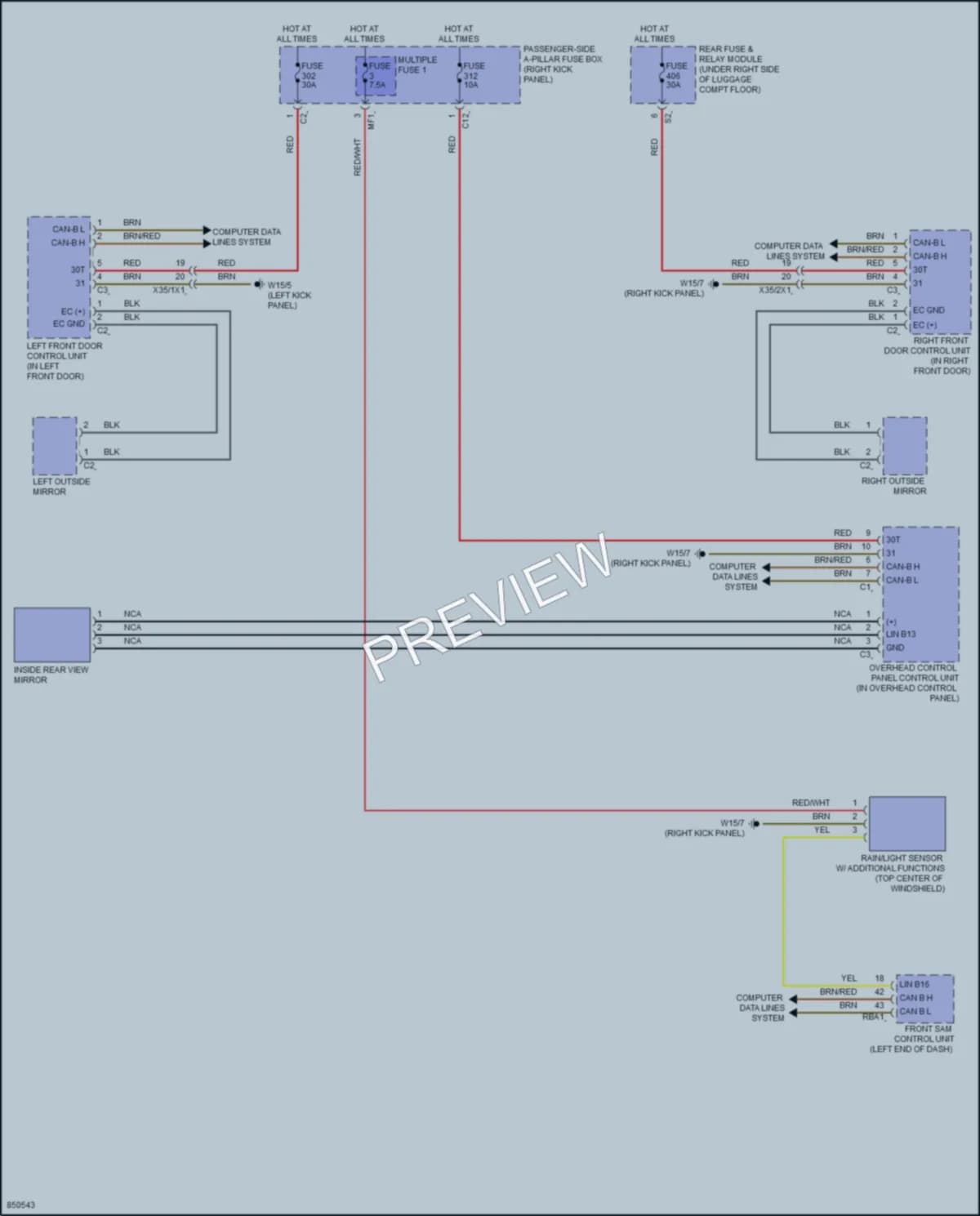 2023 MercedesBenz GLC300Coupe Power Mirrors wiring diagram preview