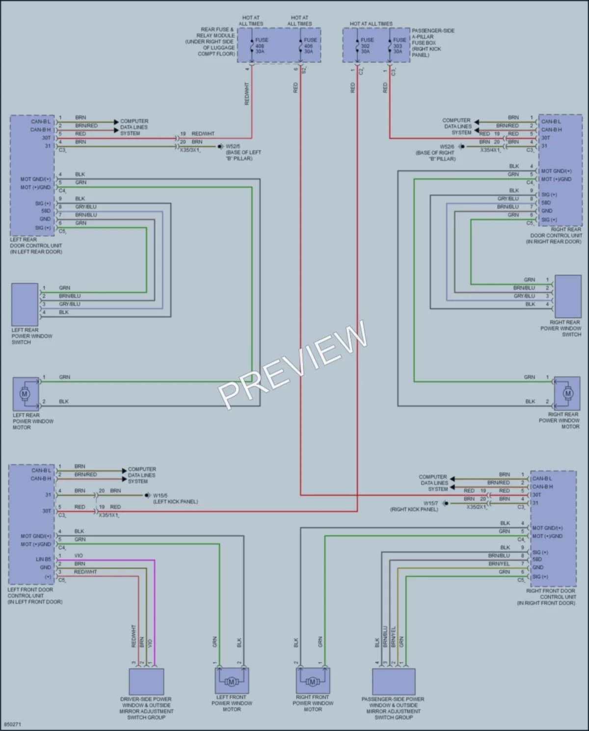 2023 MercedesBenz GLC300Coupe Power Windows wiring diagram preview