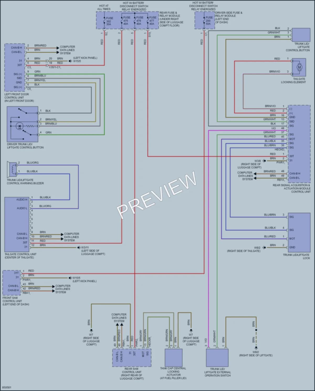 2023 MercedesBenz GLC300Coupe Trunk Tailgate Fuel Door wiring diagram preview