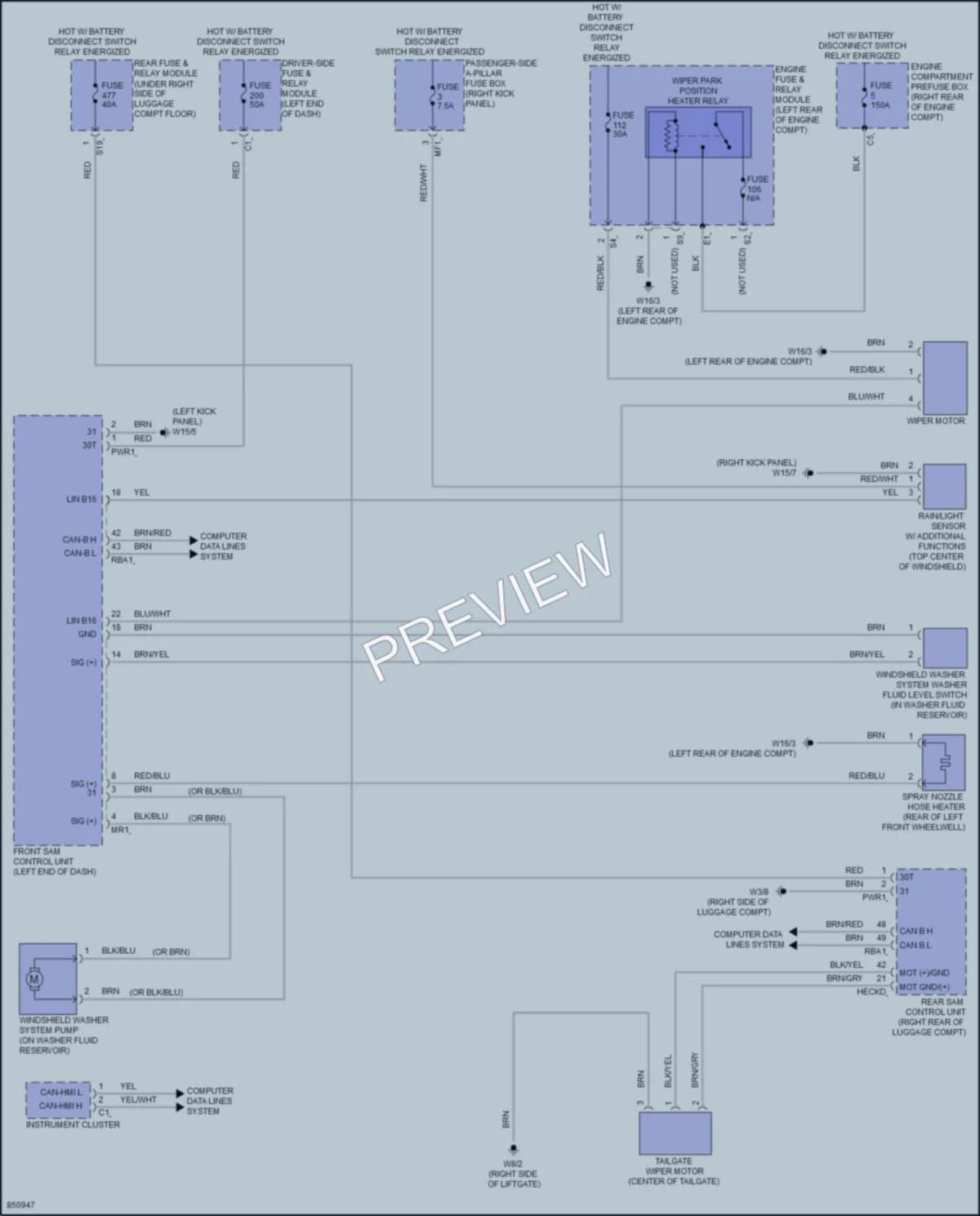2023 MercedesBenz GLC300Coupe Wiper Washer wiring diagram preview