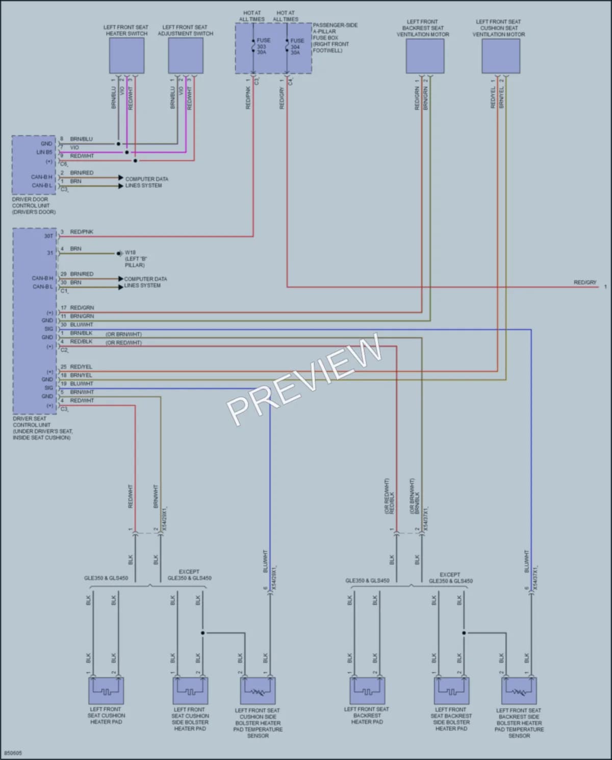 2023 MercedesBenz GLE350 Power Seats wiring diagram preview