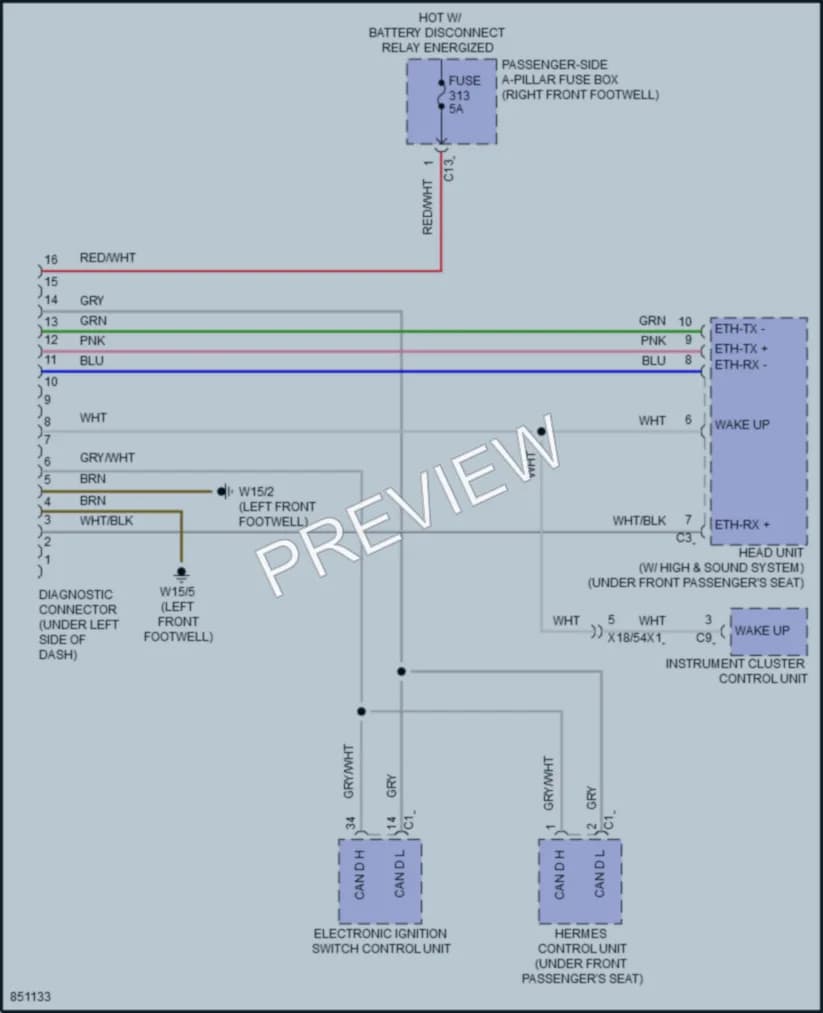 2023 MercedesBenz GLE450 Computer Data Lines wiring diagram preview