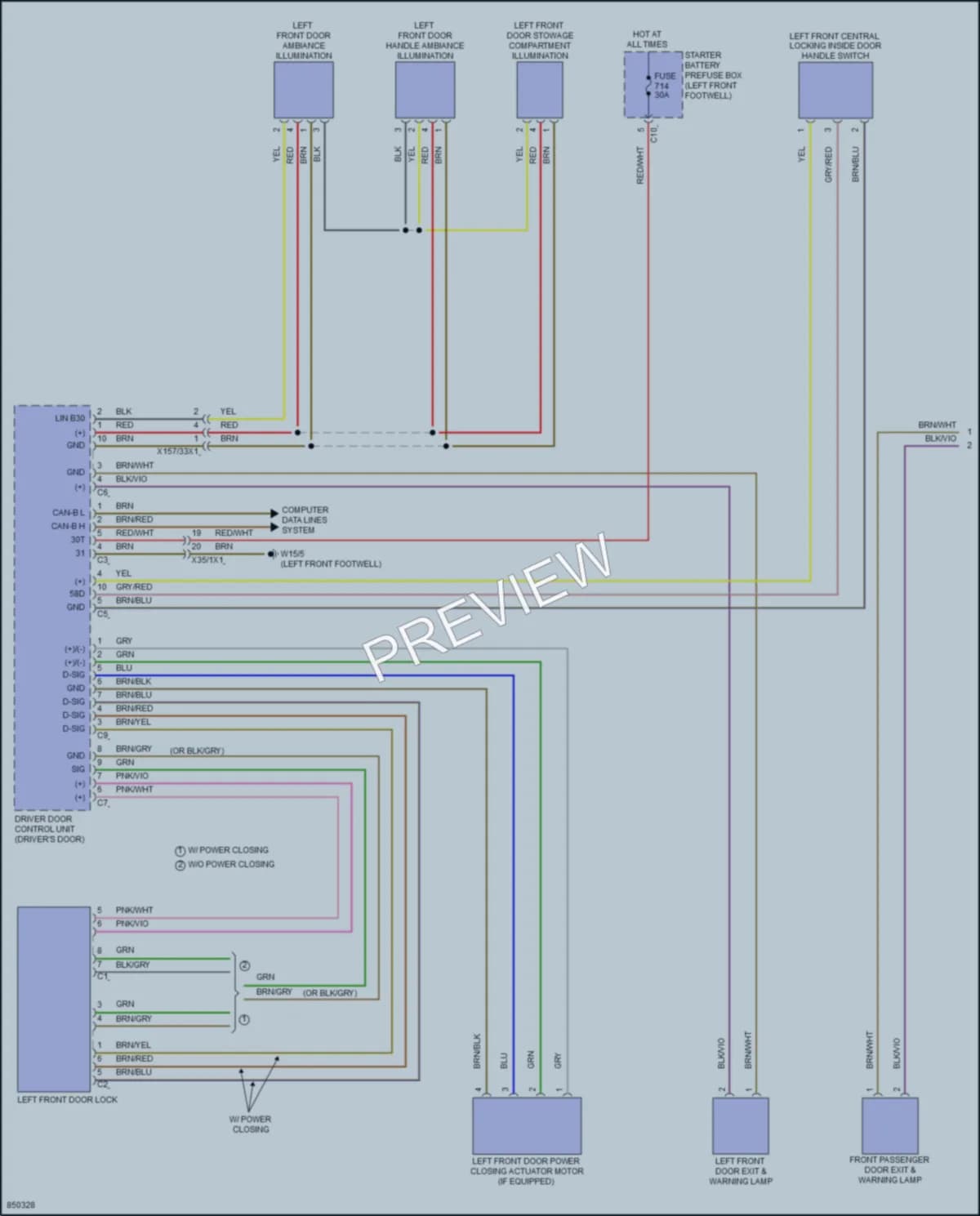 2023 MercedesBenz GLE450 Power Door Locks wiring diagram preview