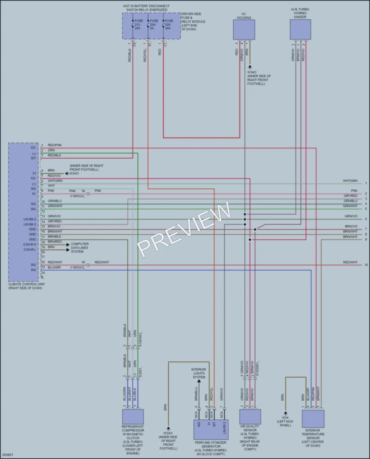 2023 MercedesBenz GLE450Coupe Air Conditioning wiring diagram preview