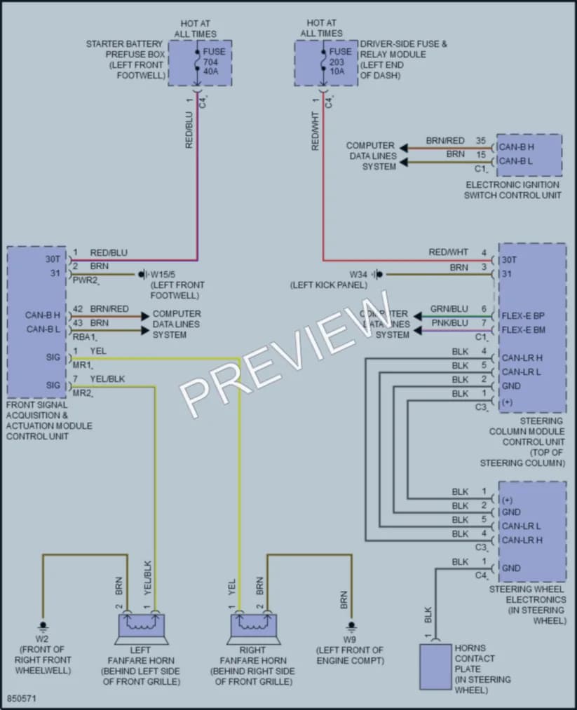 2023 MercedesBenz GLE450Coupe Horn wiring diagram preview