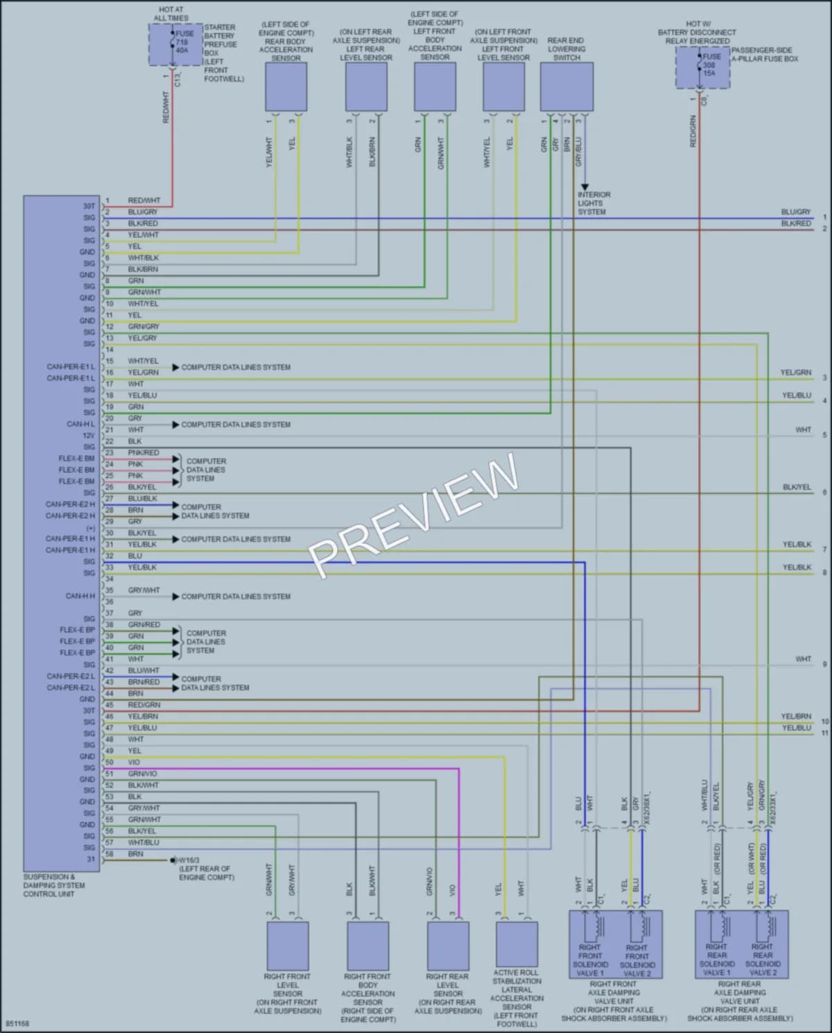 2023 MercedesBenz GLE580 Electronic Suspension wiring diagram preview