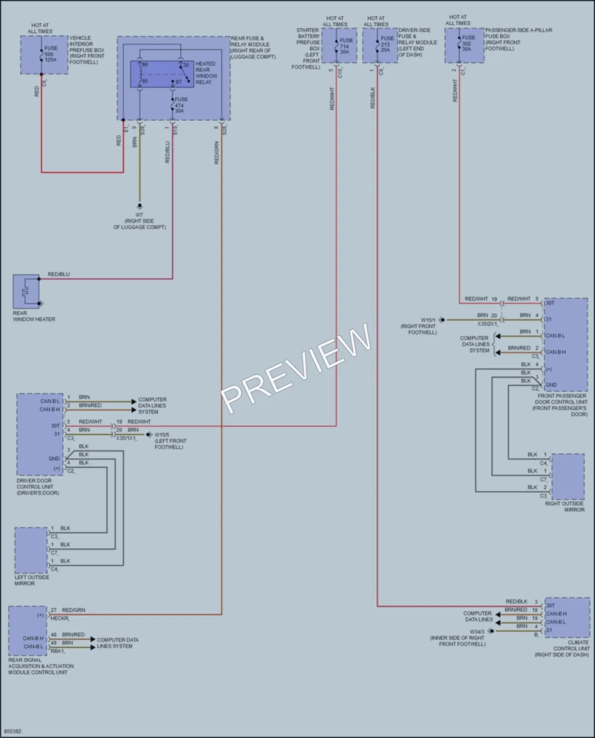 2023 MercedesBenz GLS450 Defoggers wiring diagram preview