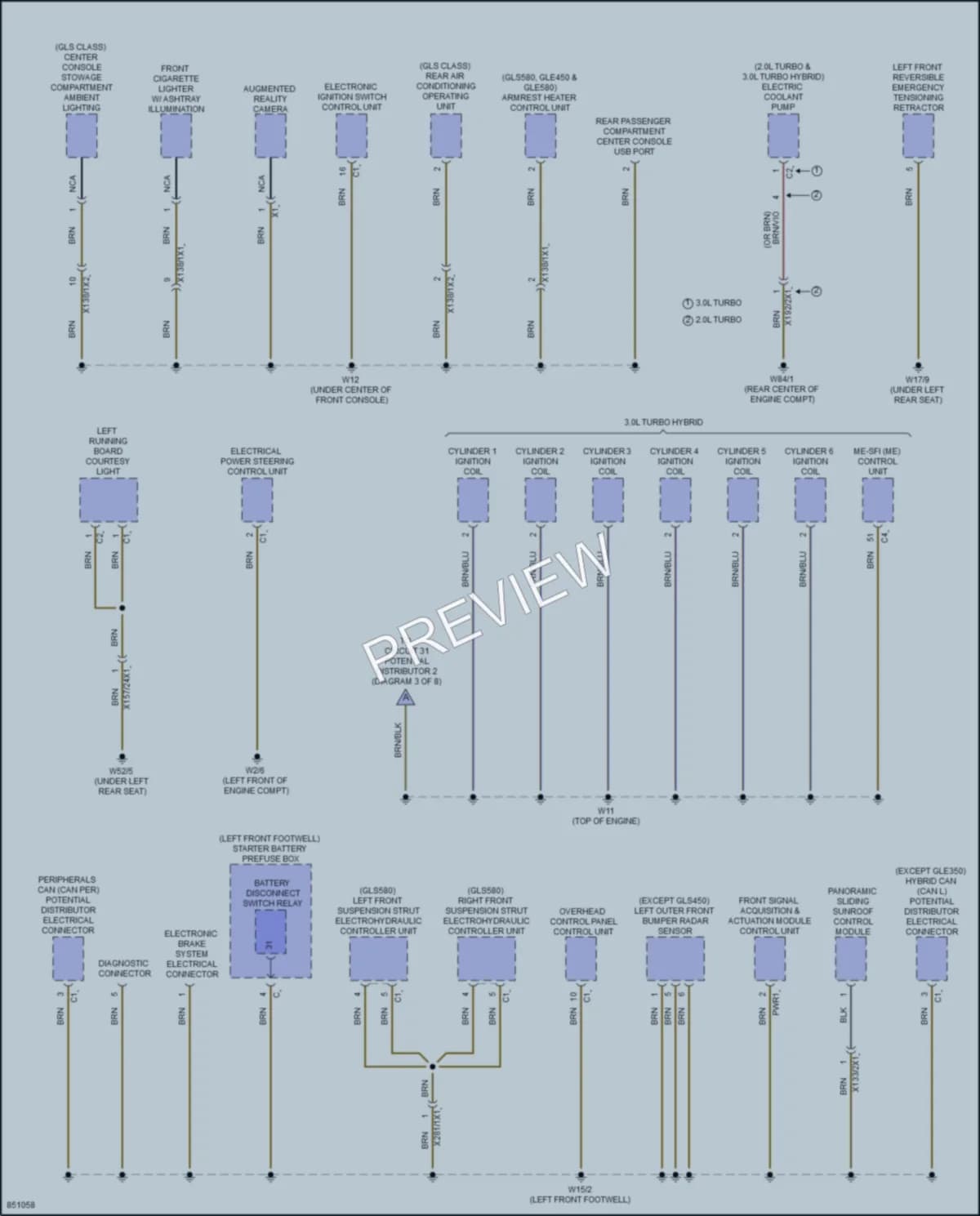 2023 MercedesBenz GLS580 Ground Distribution wiring diagram preview