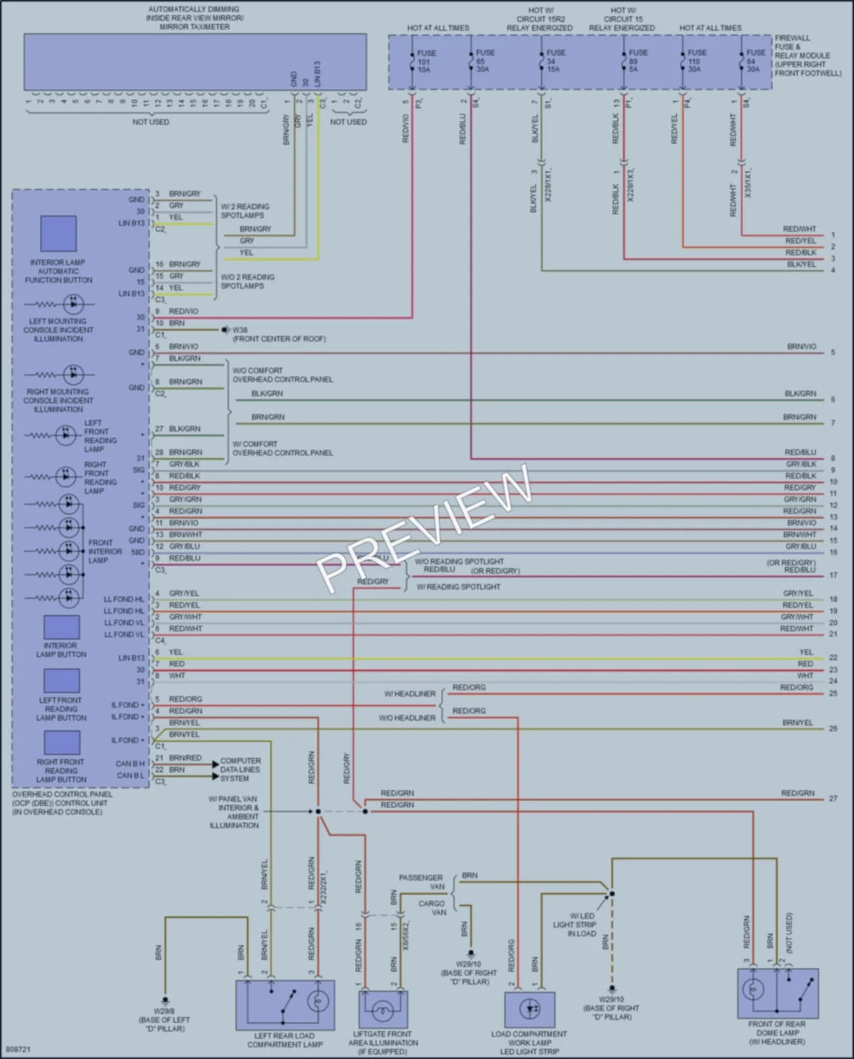 2023 MercedesBenz Metris Interior Lights wiring diagram preview