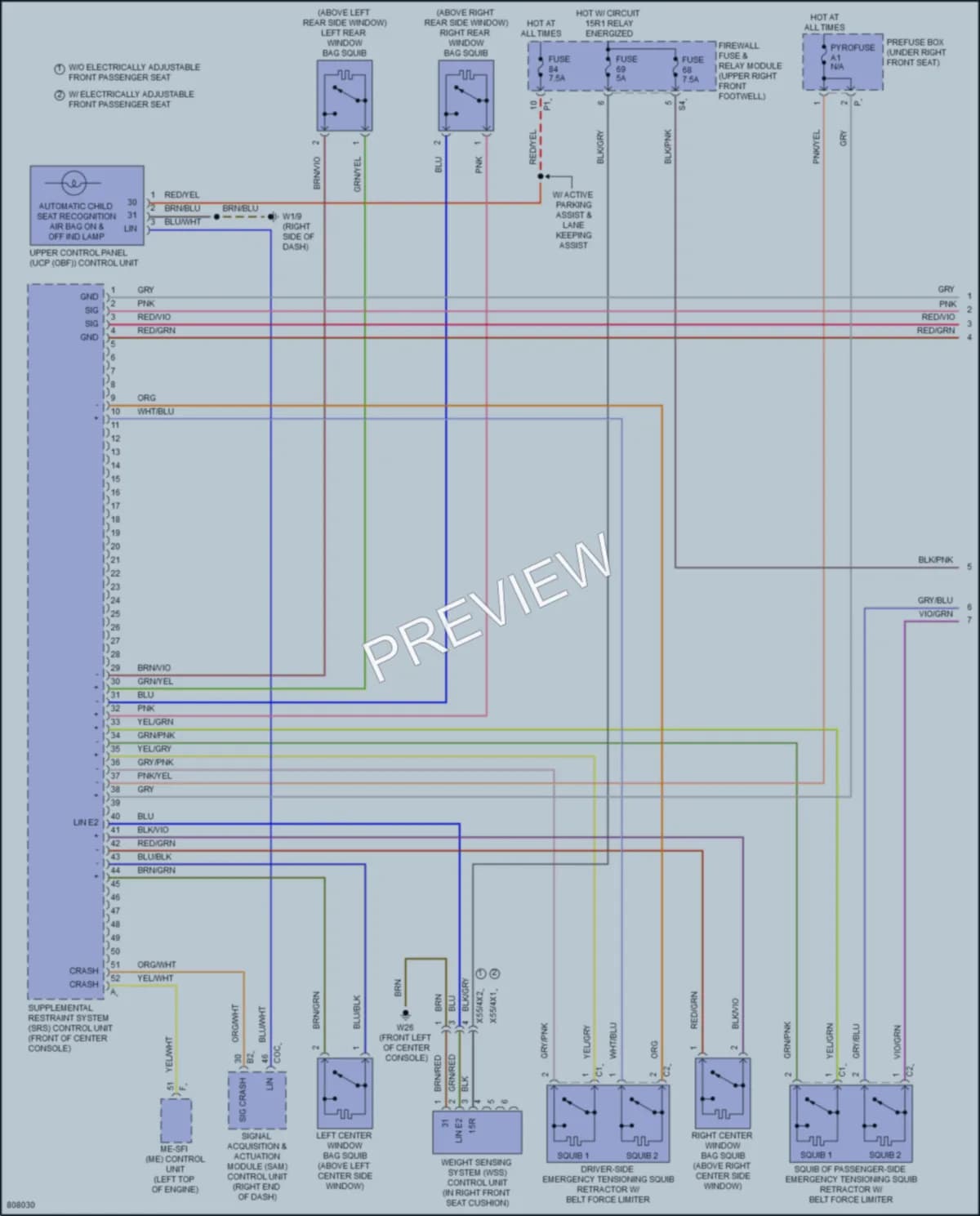 2023 MercedesBenz Metris Supplemental Restraints wiring diagram preview