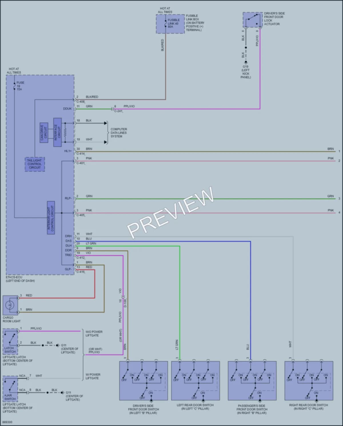 2023 Mitsubishi EclipseCross Interior Lights wiring diagram preview