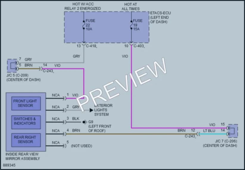 2023 Mitsubishi EclipseCross Power Mirrors wiring diagram preview