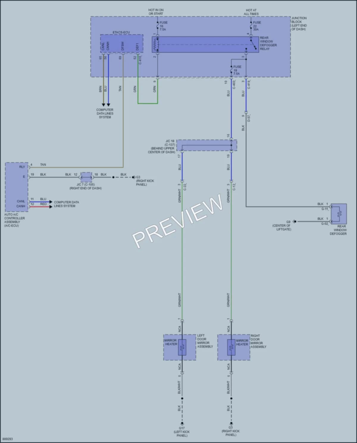 2023 Mitsubishi Mirage Defoggers wiring diagram preview