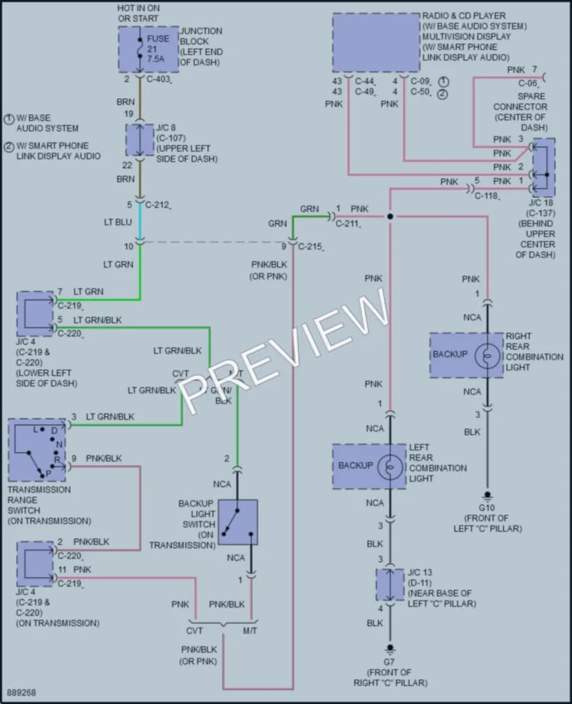 2023 Mitsubishi Mirage Exterior Lights wiring diagram preview