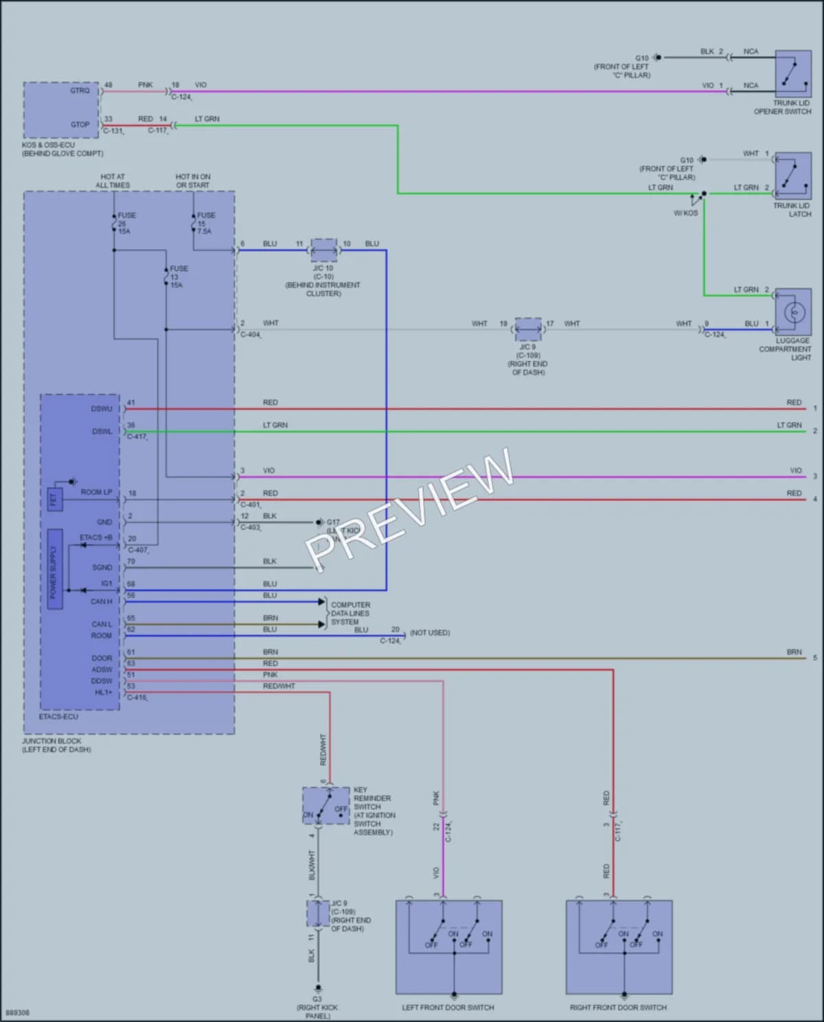 2023 Mitsubishi MirageG4 Interior Lights wiring diagram preview