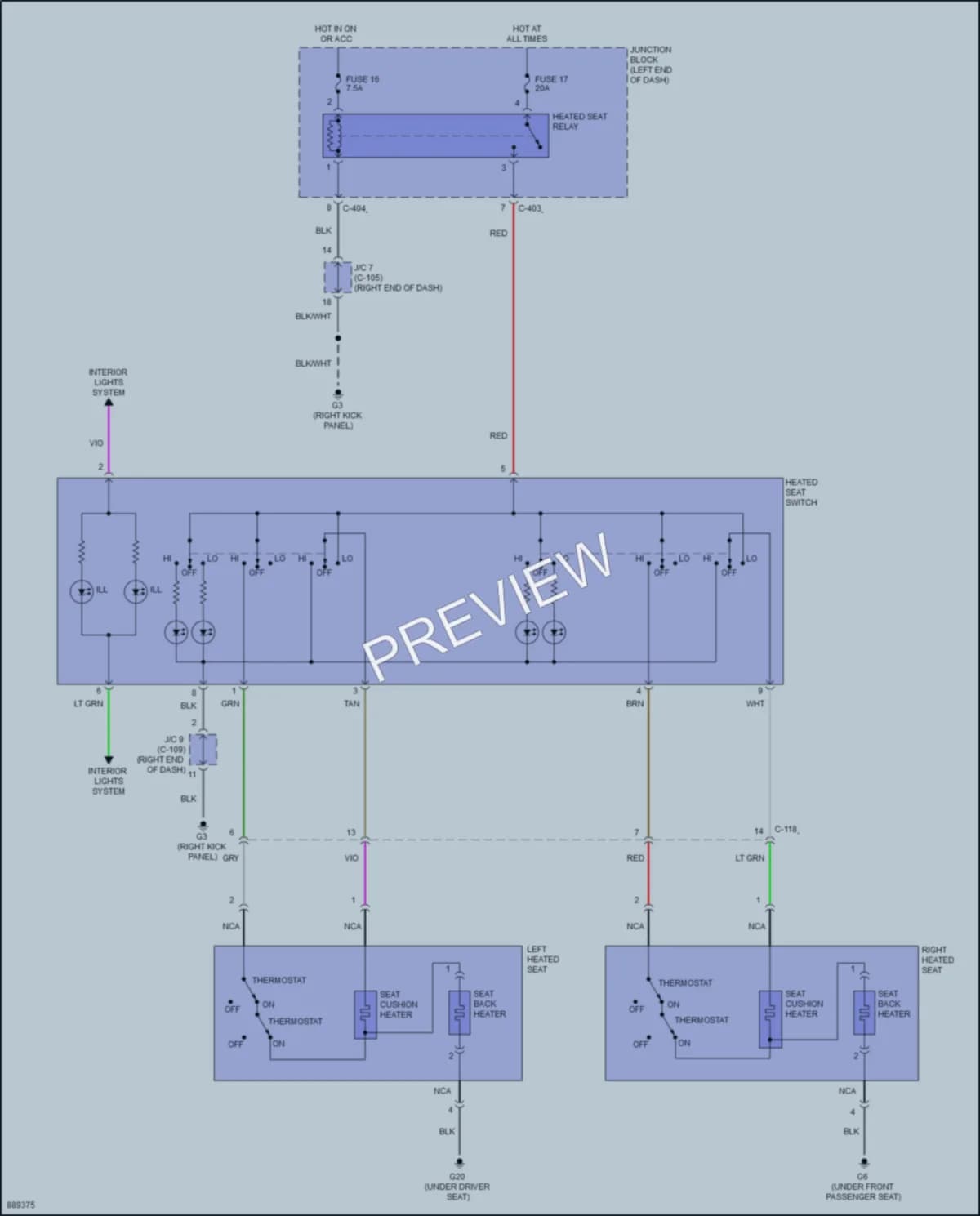 2023 Mitsubishi MirageG4 Power Seats wiring diagram preview