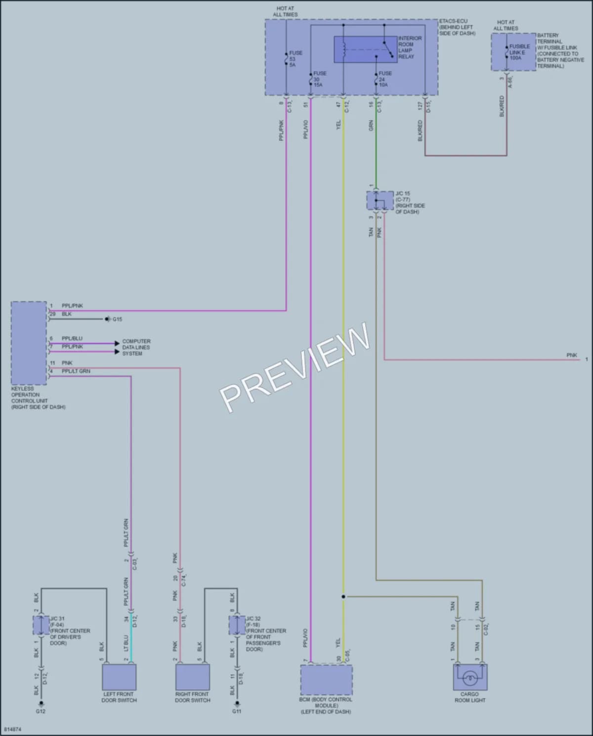 2023 Mitsubishi Outlander Interior Lights wiring diagram preview