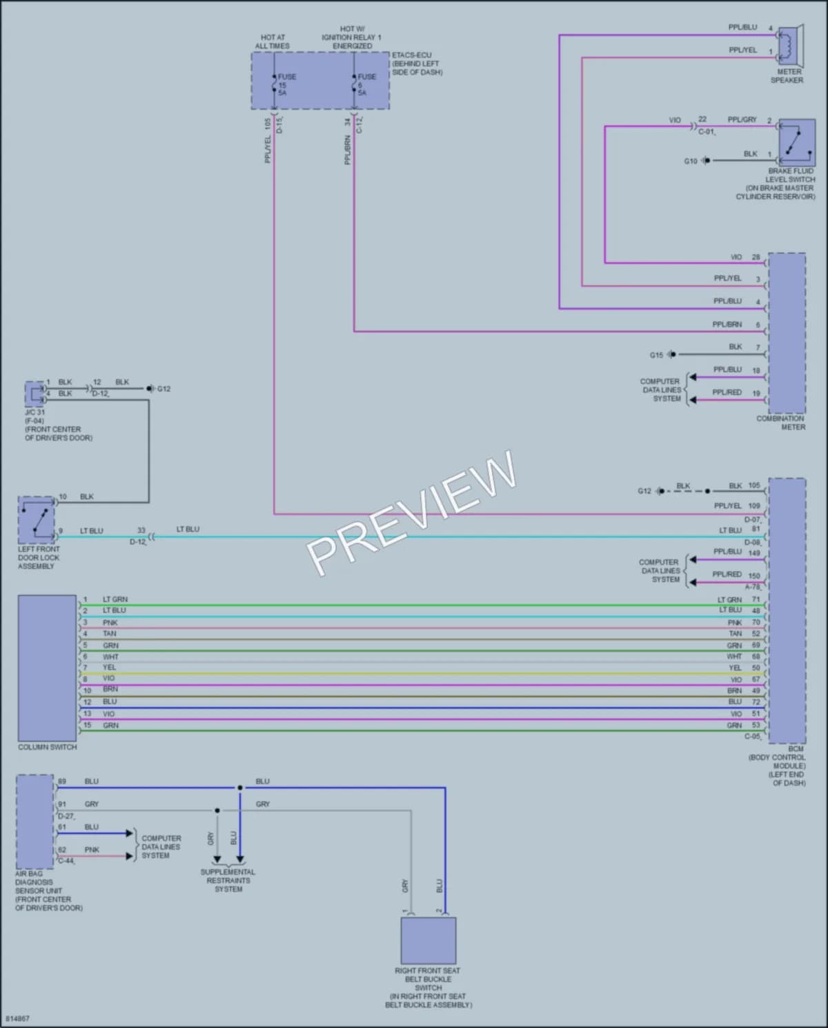 2023 Mitsubishi Outlander Warning Systems wiring diagram preview