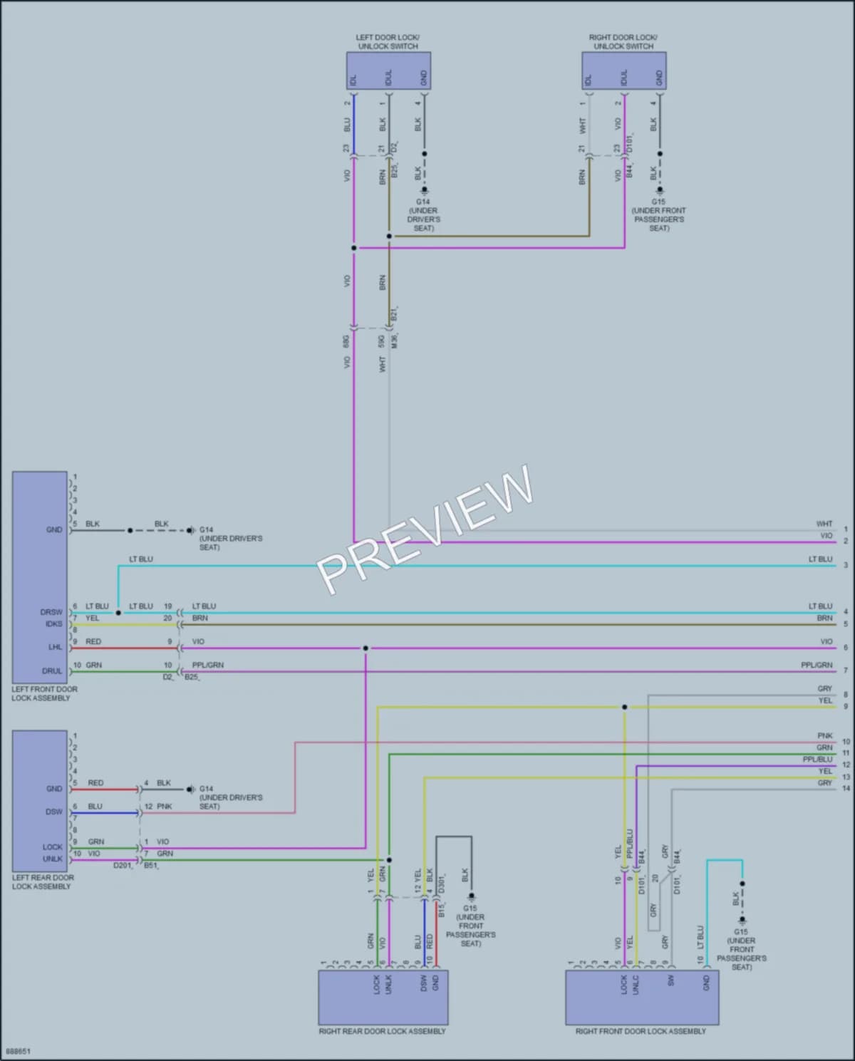 2023 Mitsubishi OutlanderPHEV Power Door Locks wiring diagram preview