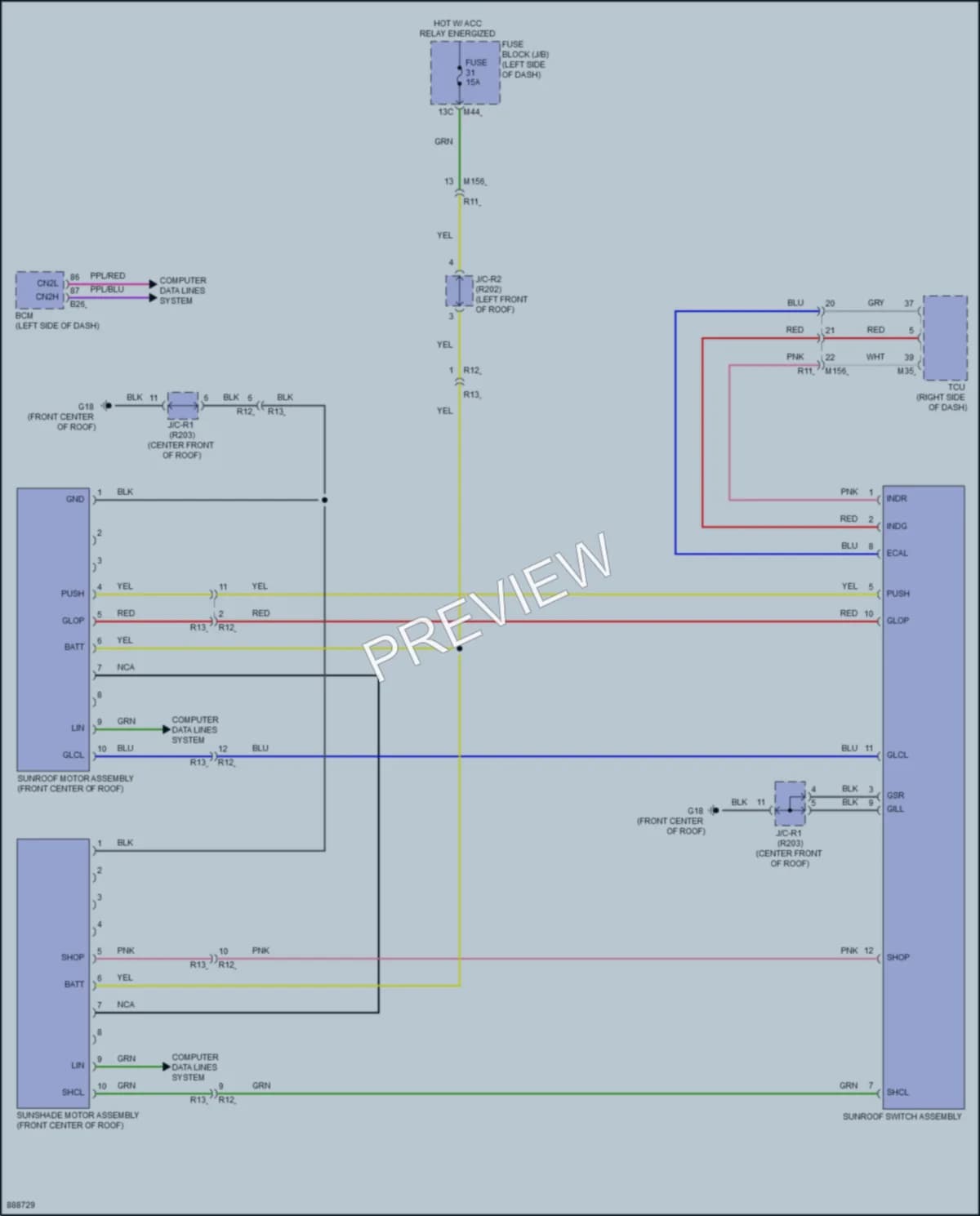 2023 Mitsubishi OutlanderPHEV Power Top Sunroof wiring diagram preview