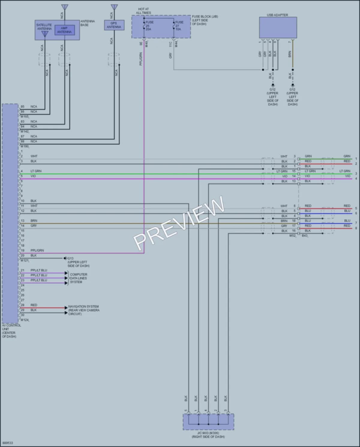 2023 Mitsubishi OutlanderPHEV Radio wiring diagram preview