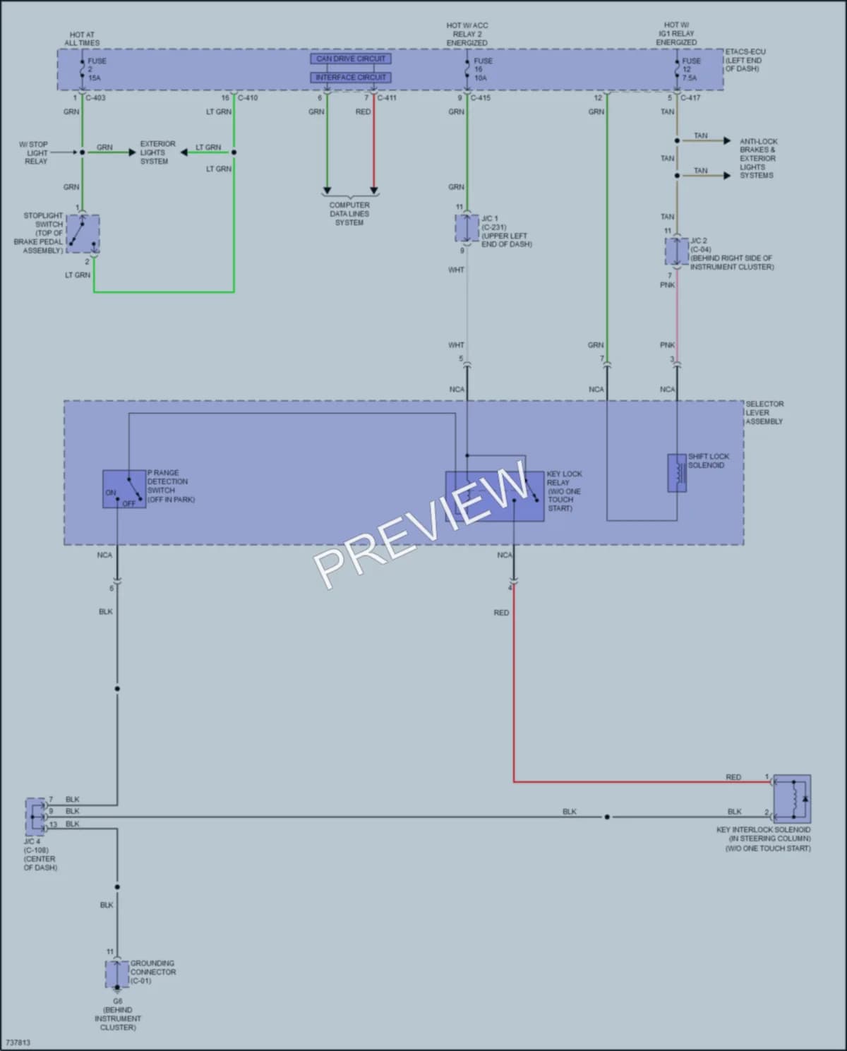 2023 Mitsubishi OutlanderSport Shift Interlock wiring diagram preview