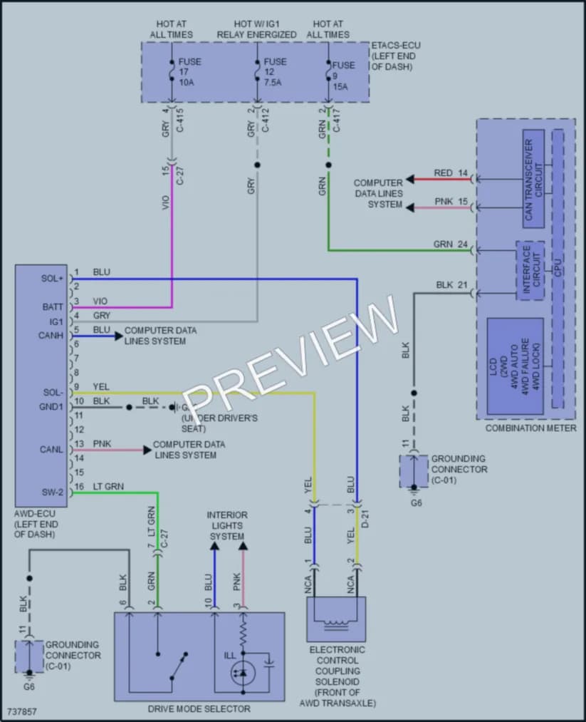 2023 Mitsubishi OutlanderSport Transmission wiring diagram preview