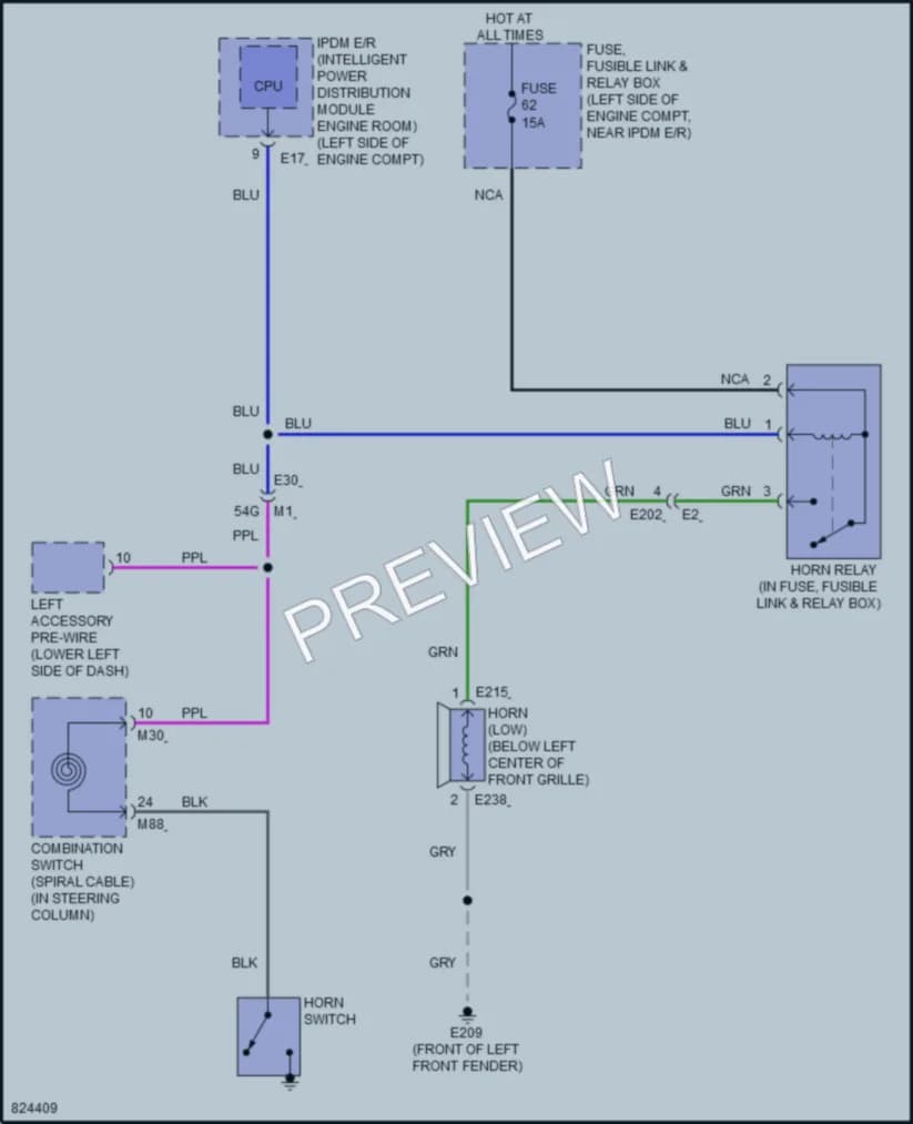 2023 Nissan Altima Horn wiring diagram preview