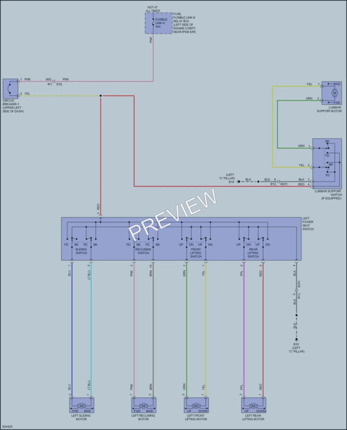 2023 Nissan Altima Power Seats wiring diagram preview