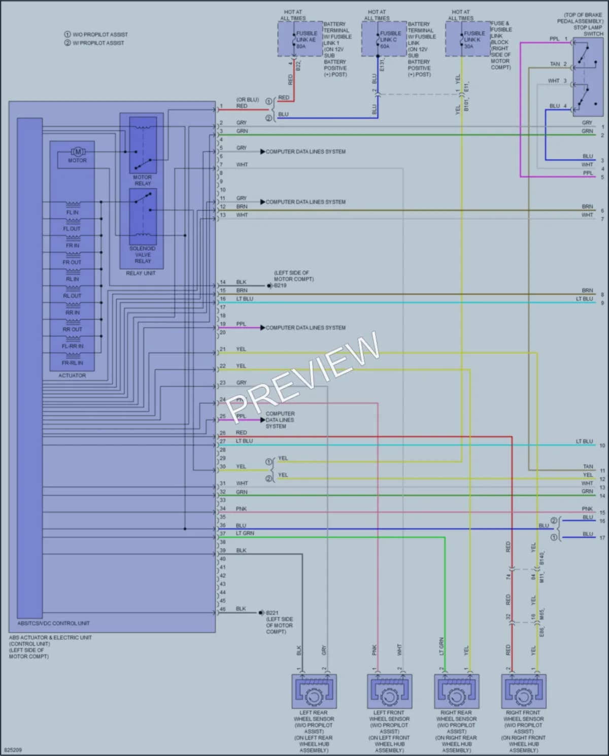 2023 Nissan Ariya Anti Lock Brakes wiring diagram preview