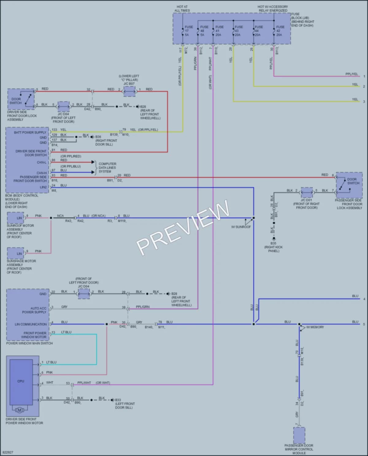 2023 Nissan Ariya Power Windows wiring diagram preview
