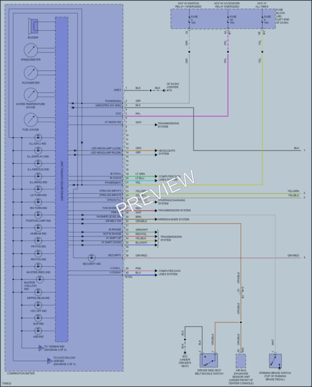 2023 Nissan Armada Instrument Cluster wiring diagram preview
