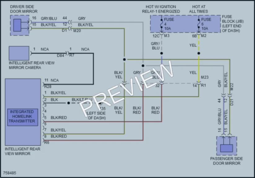 2023 Nissan Armada Power Mirrors wiring diagram preview