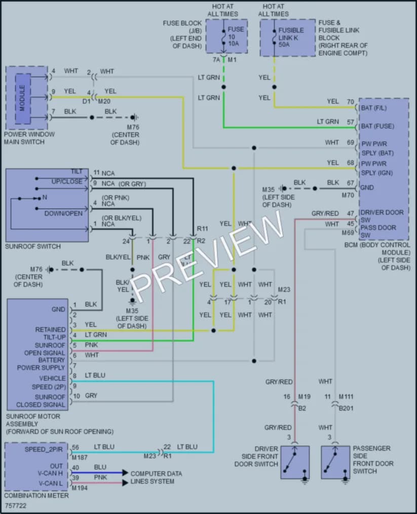 2023 Nissan Armada Power Top Sunroof wiring diagram preview