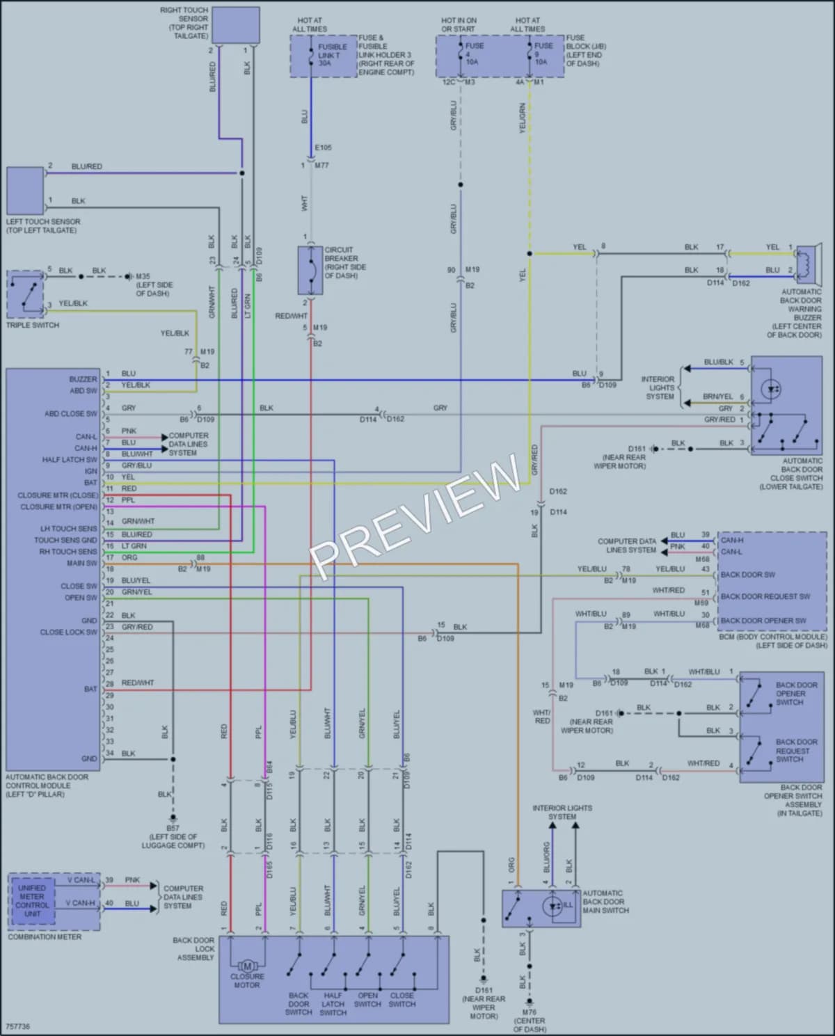2023 Nissan Armada Trunk Tailgate Fuel Door wiring diagram preview