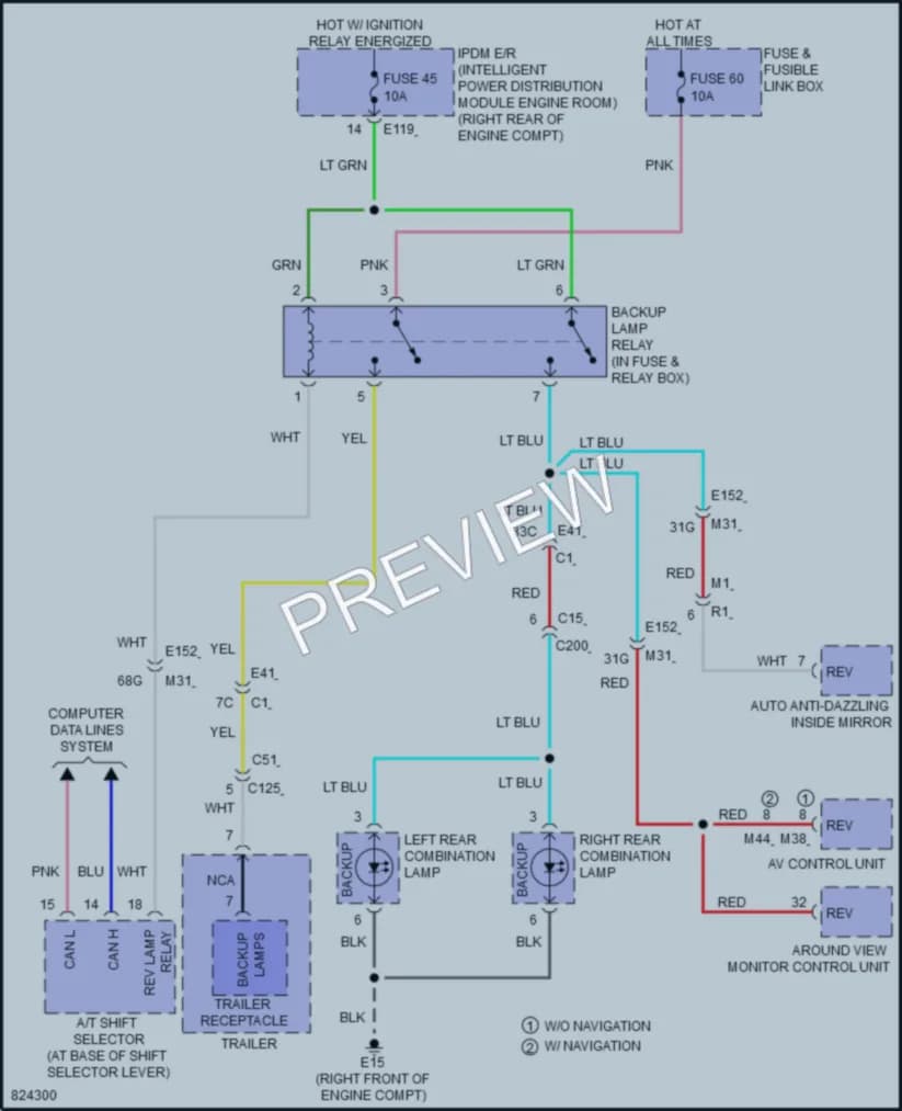 2023 Nissan Frontier Exterior Lights wiring diagram preview