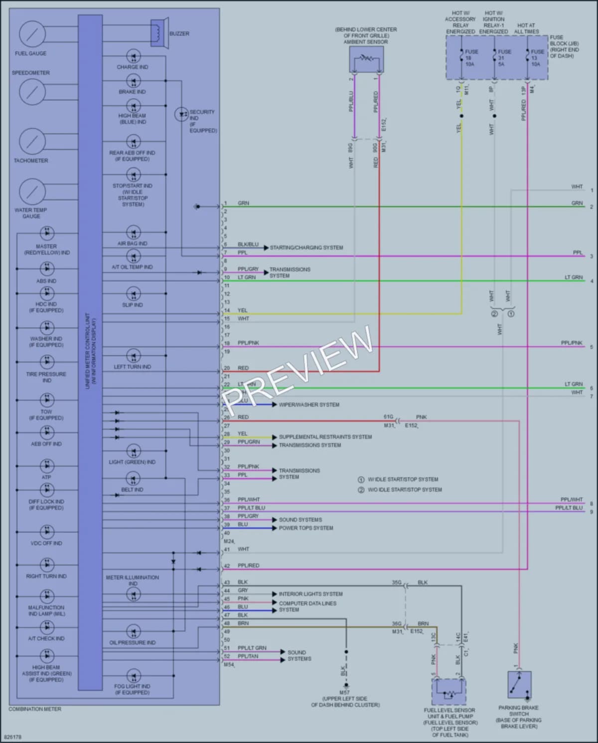 2023 Nissan Frontier Instrument Cluster wiring diagram preview