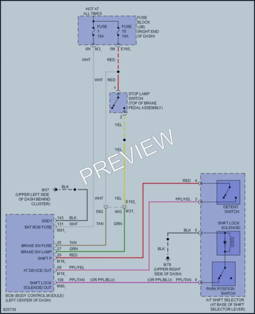 2023 Nissan Frontier Shift Interlock wiring diagram preview
