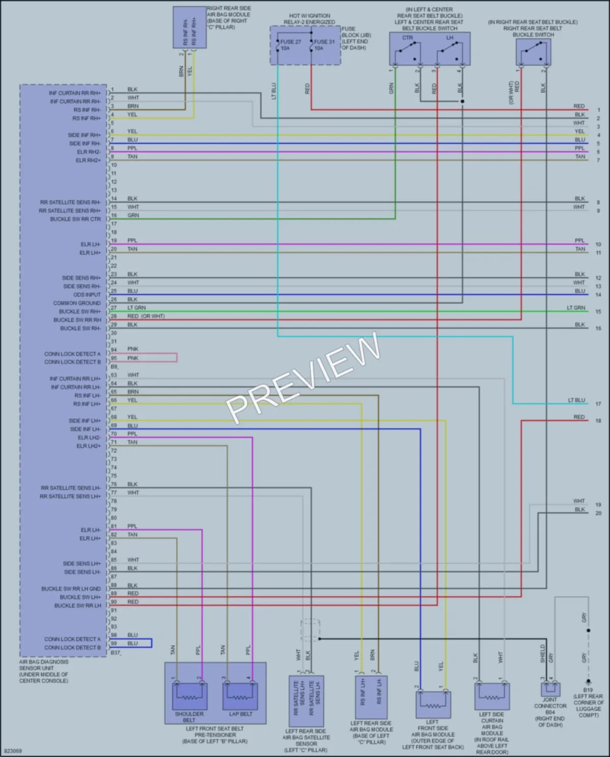 2023 Nissan Kicks Supplemental Restraints wiring diagram preview
