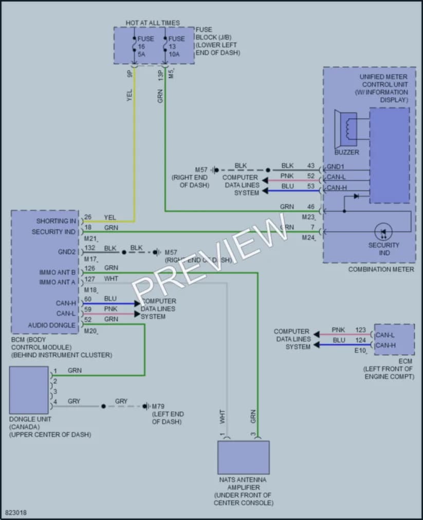 2023 Nissan Maxima Anti Theft wiring diagram preview