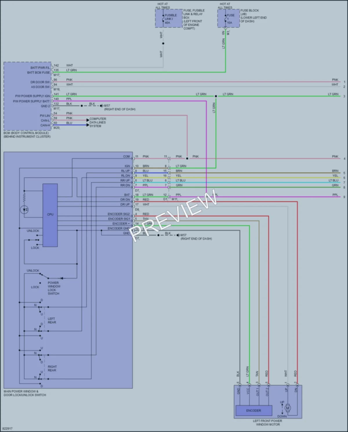 2023 Nissan Maxima Power Windows wiring diagram preview