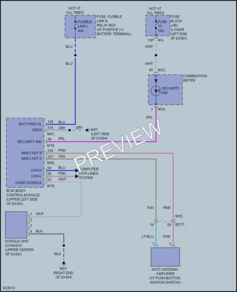 2023 Nissan Murano Anti Theft wiring diagram preview