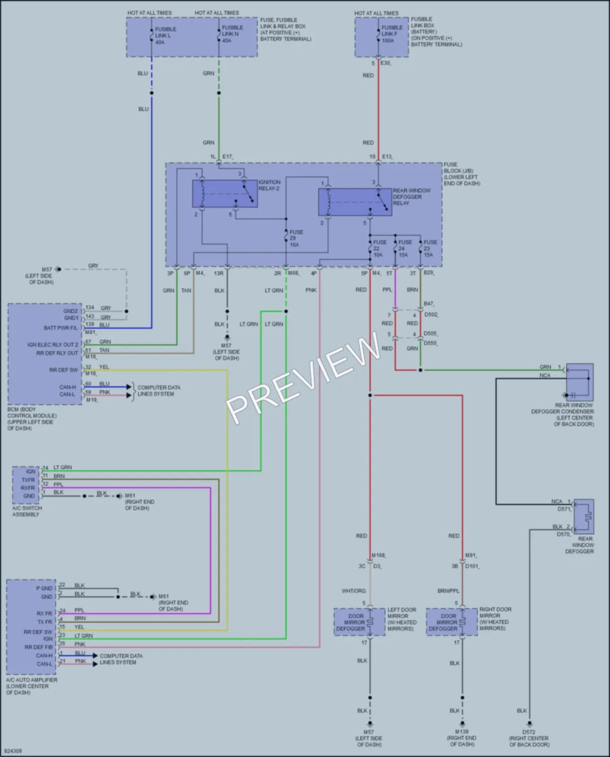 2023 Nissan Murano Defoggers wiring diagram preview